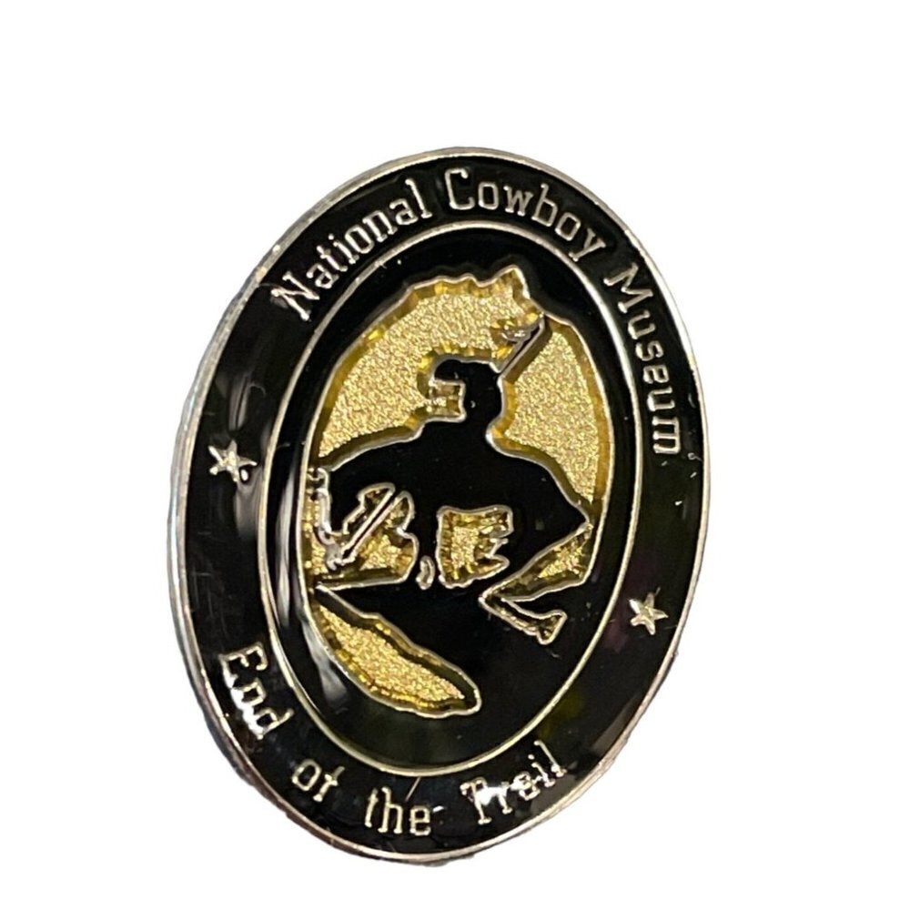 National Cowboy Museum End of the Trail Pin Tie Tack Black‎ Border